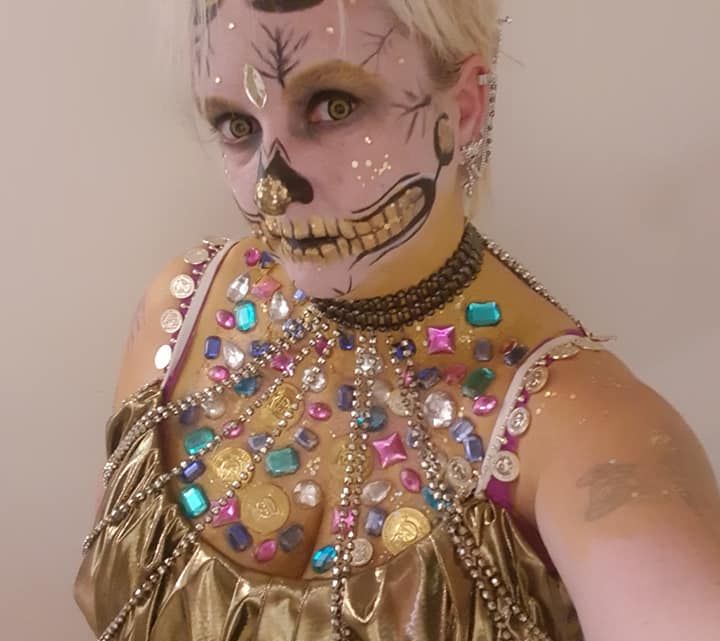 Sarah in halloween costume