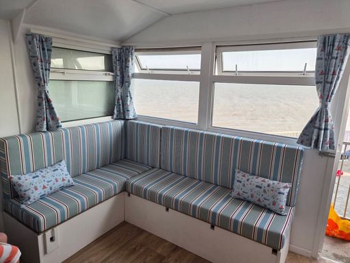 Beach hut cushions and curtains