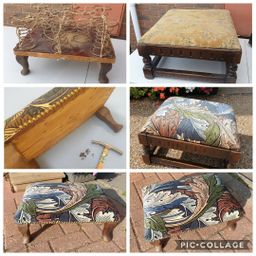 Bespoke footstool reupholster