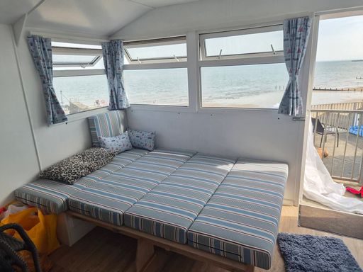 Beach hut cushions and curtains